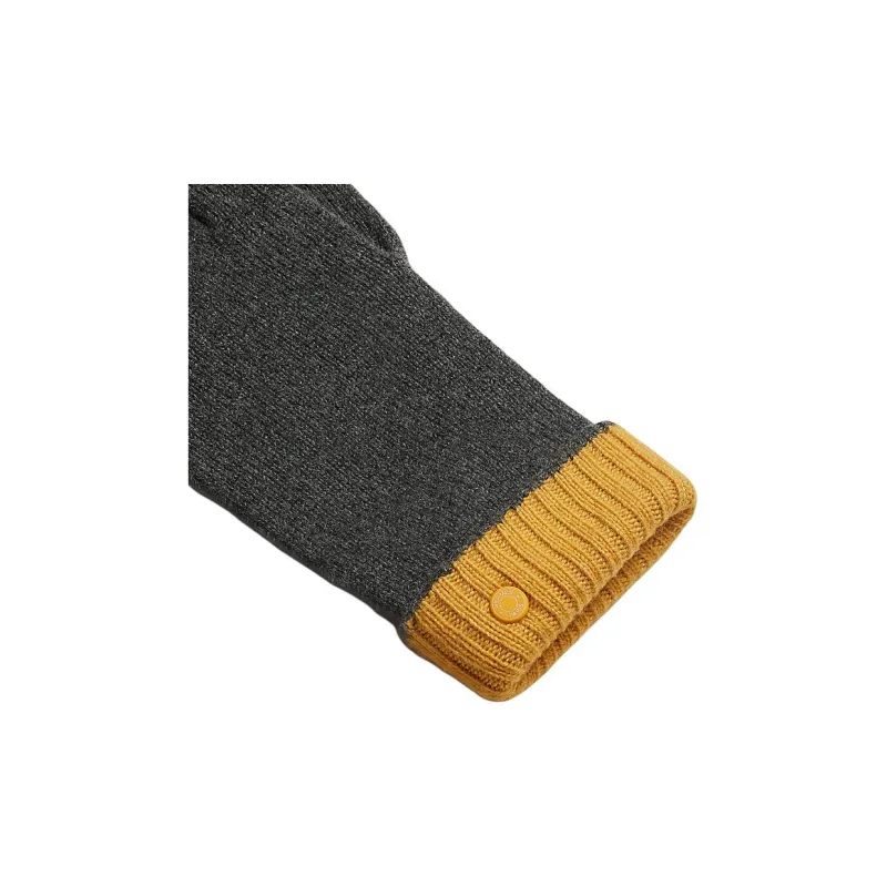 HERMES Cashmere Rubber Stirrup Studs Knit Gloves Men's Gray-2