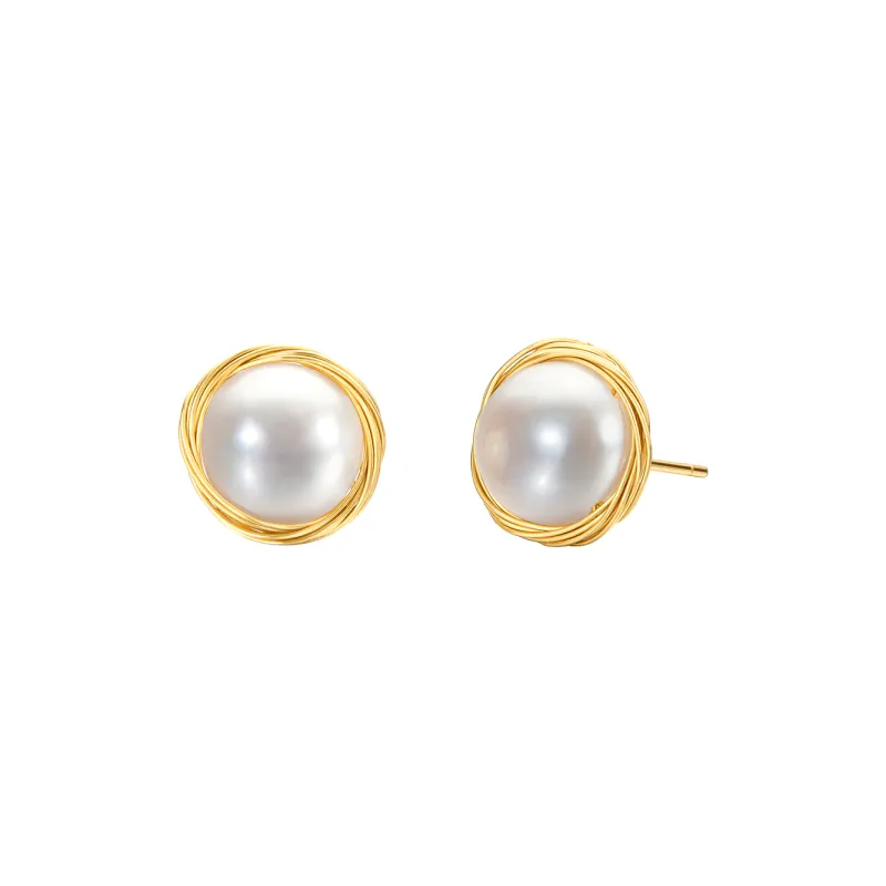 ME LUXE Freshwater Pearl Stud Earrings Women's-0