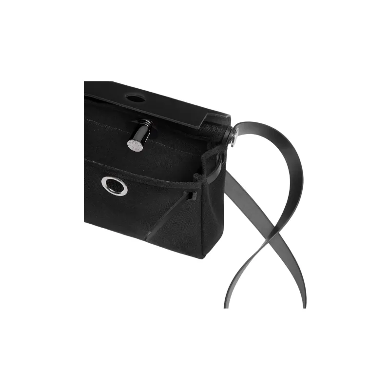 HERMES Canvas With Leather Crossbody Bag Shoulder Bag Mini Women's Black-3