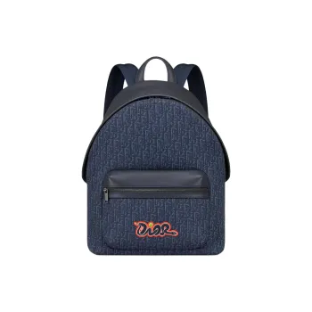DIOR KAWS Collaboration Rider 2.0 Fabric Backpack Women's Navy