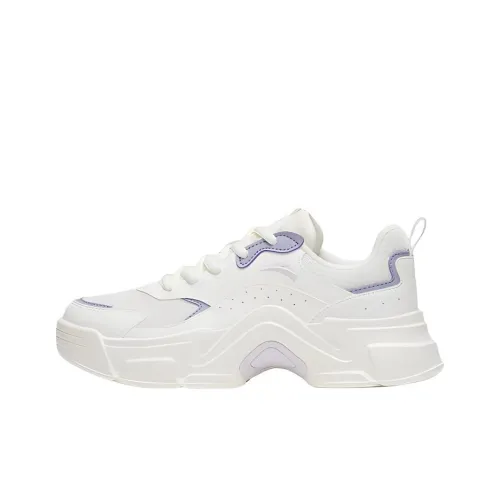 Anta Cushioned Slip-Resistant Low-Top Athletic Shoes Women's White Purple