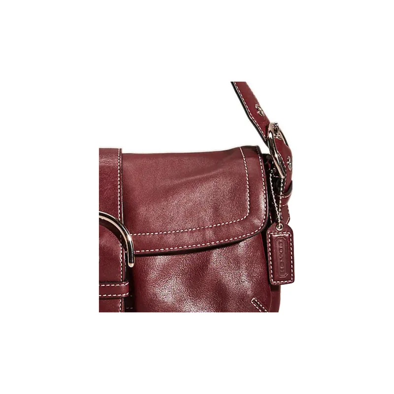 COACH Crosby Genuine Leather Handbag Shoulder Bag Crossbody Bag Large Size Women's Bordeaux Red-1