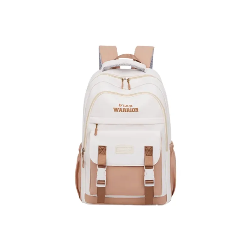 Warrior Water Repellent Fabric Backpack Unisex Beige-0