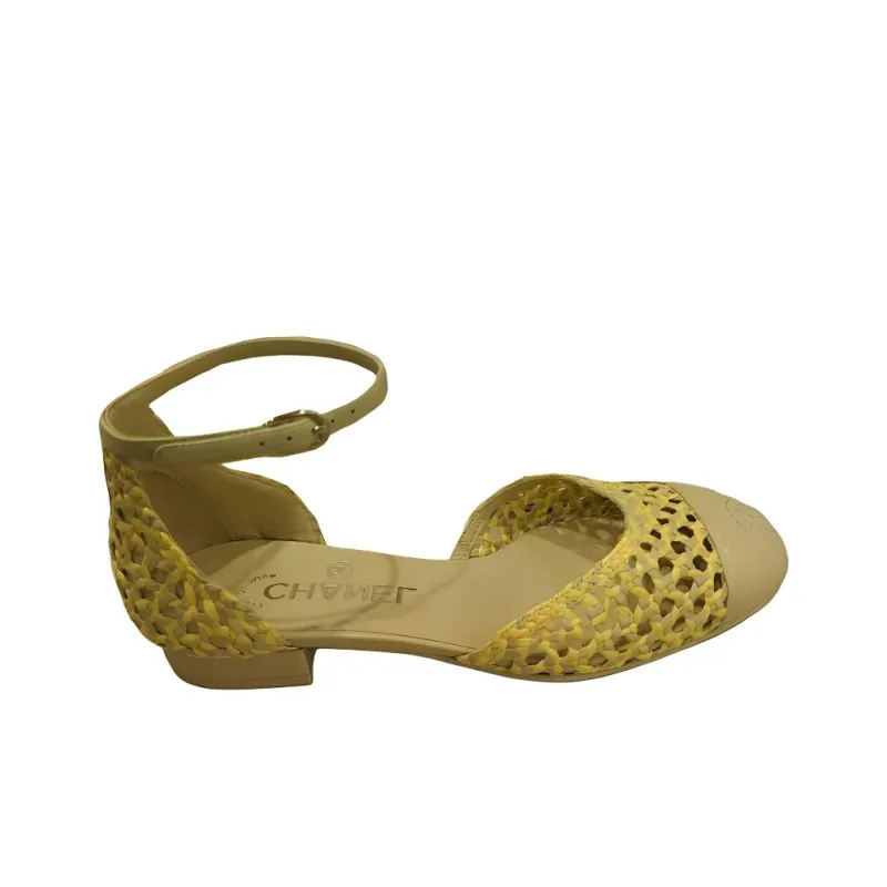 CHANEL 22P Casual Single Shoes Women's Yellow-1