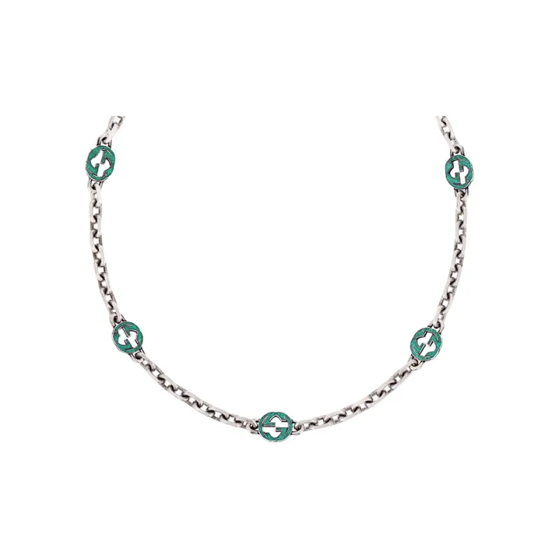 GUCCI Classic Double G Necklace Collection 925 Sterling Silver Necklaces Men's-0