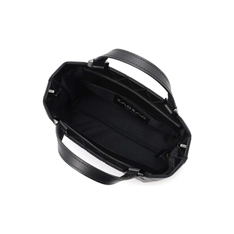 ISSEY MIYAKE Artificial Leather Tote Bag Shopping Bag Shoulder Bag Crossbody Bag Handbag Mini Women's Black-3
