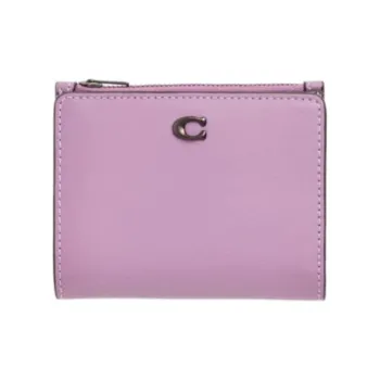 COACH BifoldSnap Wallet Calfskin Wallet Mini Unisex Pink