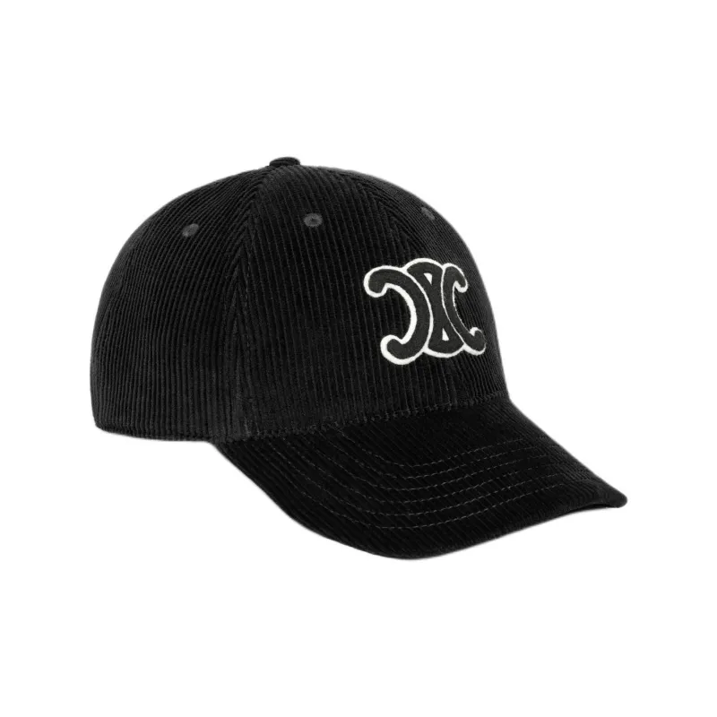 CELINE Triomphe Baseball Cap In Corduroy-1