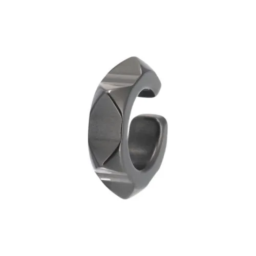 HERMES Aluminum Clip-On Earrings Men's Silver