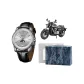 White Case White Dial Black Strap-[Gift Box Set+Biker Ornament]
