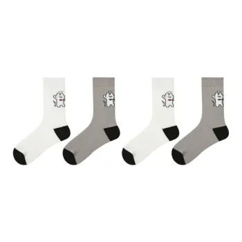 Vine Color Mid Calf Socks Unisex 4 Pack