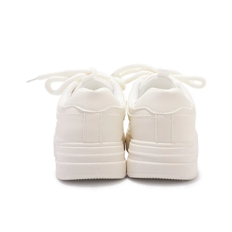 SHUXIAOBEI Anti Slip Wear Resistant Low Top Skateboard Shoes Women's Pure White-11