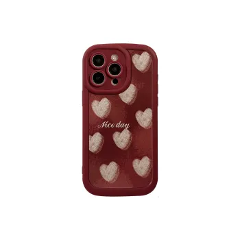 QIZHENG TPU Material Crayon Heart Blush Phone Case Compatible With Apple 16 Pro Max/15/14/13/12/11