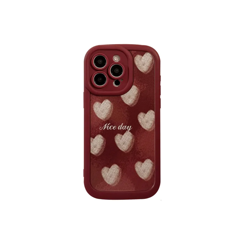 QIZHENG TPU Material Crayon Heart Blush Phone Case Compatible With Apple 16 Pro Max/15/14/13/12/11-0