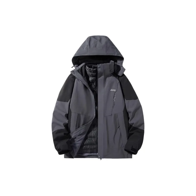 Jeep Water Resistant Windproof Breathable Wear Resistant Warm Windbreaker Jacket Unisex-12