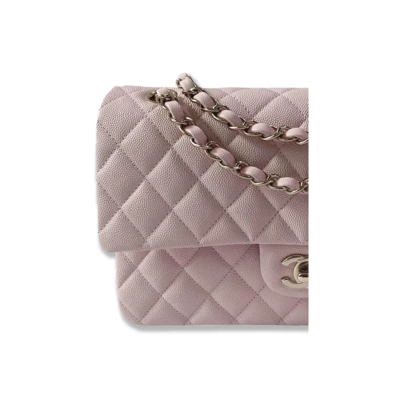 CHANEL Classic Flap CF Grain Embossed Cow Leather Shoulder Bag, Crossbody Bag Medium Size Women's Pink-2