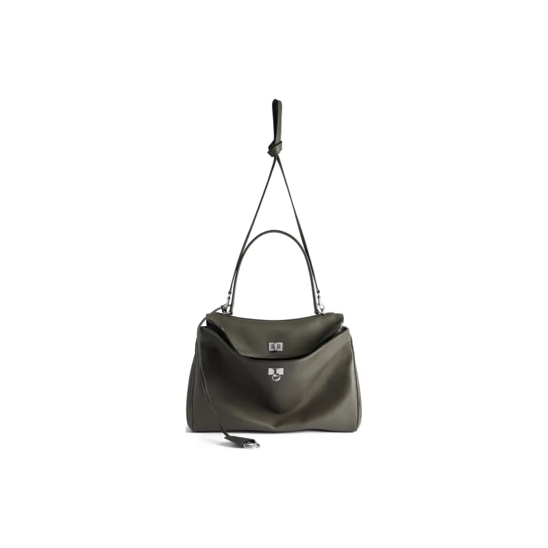 Balenciaga Rodeo Smooth Cow Leather Shoulder Bag, Crossbody Bag, Handbag Medium Size Women's Khaki-1