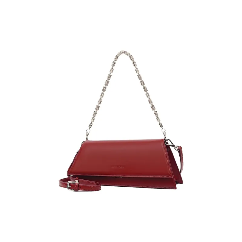 BUHOWE PU Shoulder Bag Women's Red-2