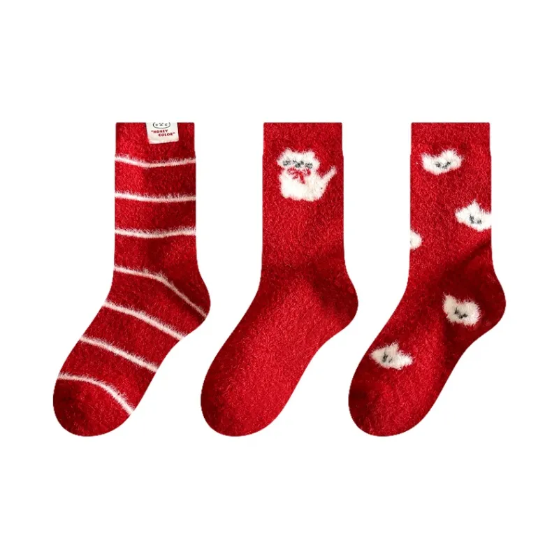 Montagut Mid Calf Socks Women's 4 Pack Red-13