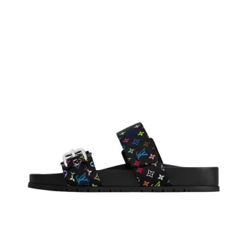 Takashi Murakami x LOUIS VUITTON Slide Slippers Women's Black