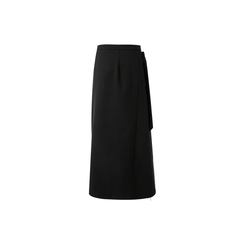3COLOUR Casual Long Skirt Women's Classic Black-1