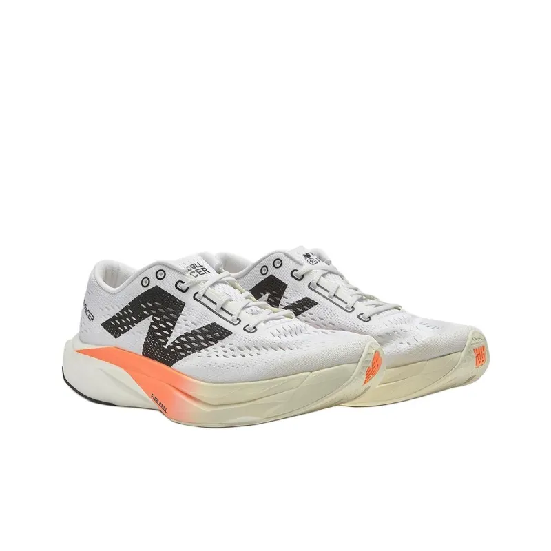 New Balance SuperComp Pacer V2 Anti Slip Wear Resistant Low Top Casual Running Shoes Men's White Black 2E Width-1