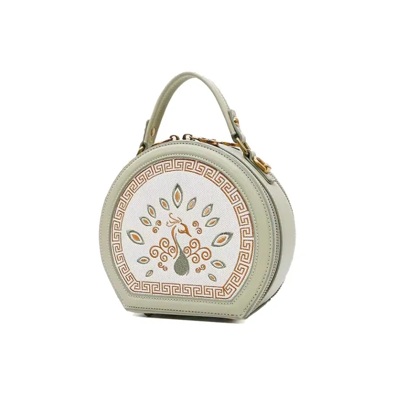 BUHOWE Polyurethane Handbag Women's Brown Fruit Green-9