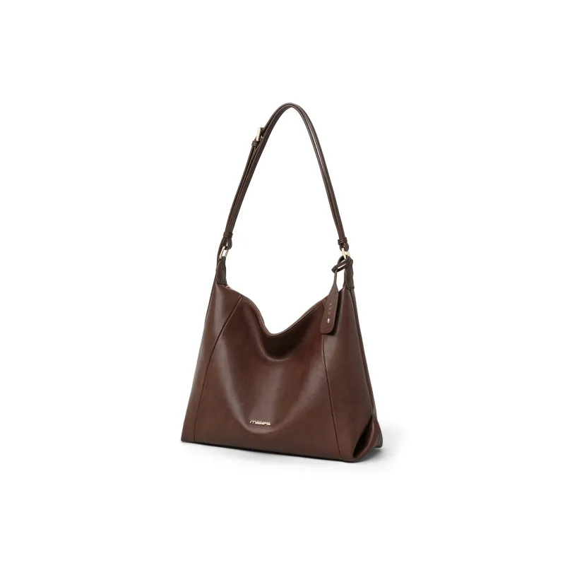 MILLIE'S Cow Leather With Synthetic Leather Tote Bag, Shopping Bag, Underarm Bag, Shoulder Bag Women's Coffee-4