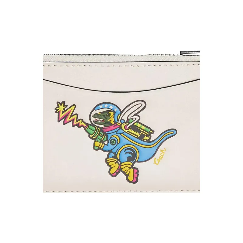 COACH Rexy Glove Tanning Coin Purse, Card Holder Women's Tin & Chalk-2