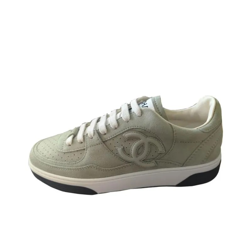 CHANEL 23A Low Top Skateboard Shoes Women's Green-0