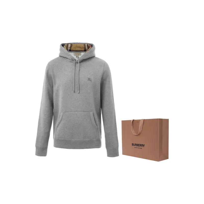 パーカー・フーディ Burberry EKD embroidered logo hoodie 8072746 A7405 Burberry Embroidered Ekd Cotton Blend Hoodie - POIZON