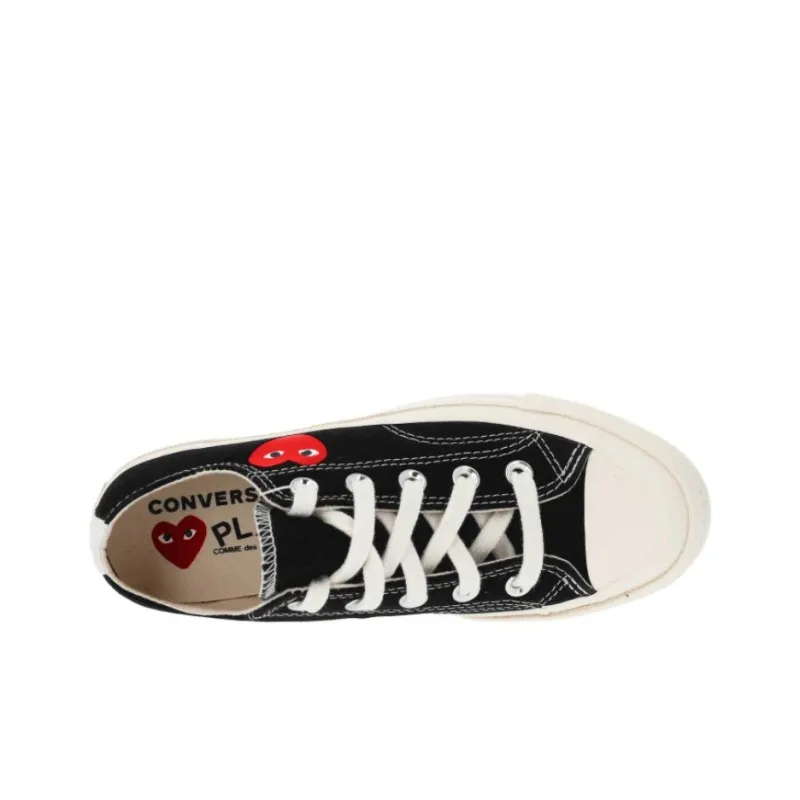 Converse x CDG Play Single Heart Chuck Taylor 70 Wear Resistant Low Top Canvas Shoes Unisex Black-1