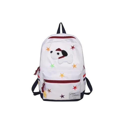 Kaka Tree Nylon Backpack Large Size Unisex Polka Dot Black/Polka Dot Light Yellow/Polka Dot White