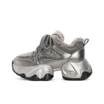 DAPHNE Warm Anti Slip And Wear Resistant Cushioning Height Increasing Low Top Chunky Sneakers Women's