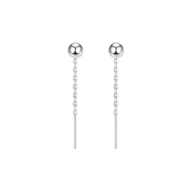 JINLUWANG S925 Silver Drop Earrings Women's-0