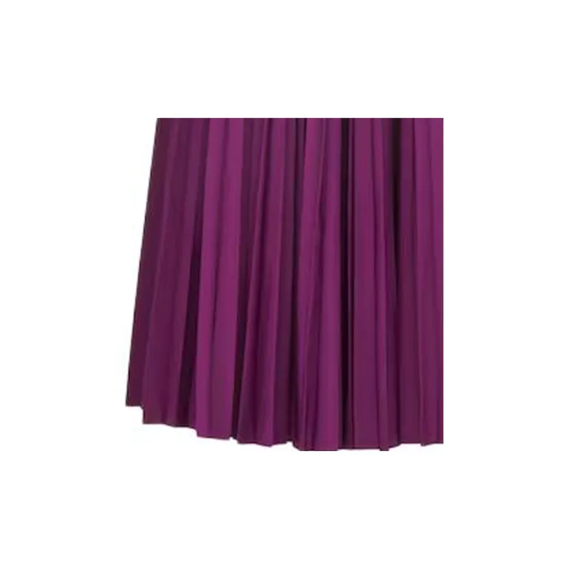 DIOR Mid Length Pleated Skirt Casual Long Skirts Women's Purple-2