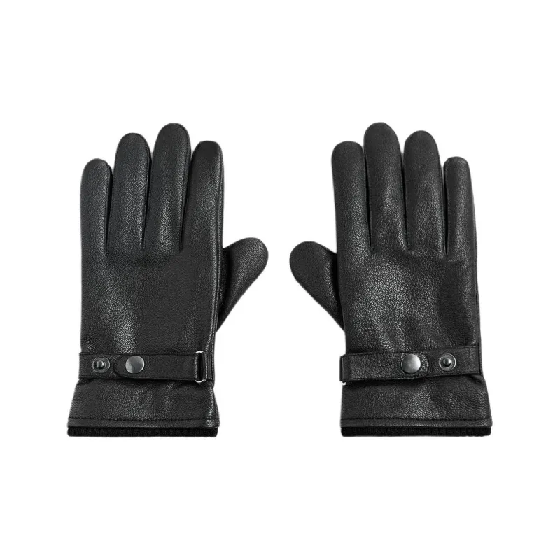 ZARA Leather Gloves Men's Brown-2