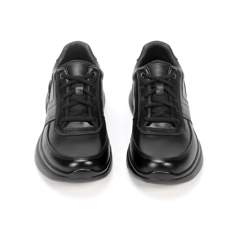 MYFULER Wear Resistant Low Top Casual Shoes Men's Black-2