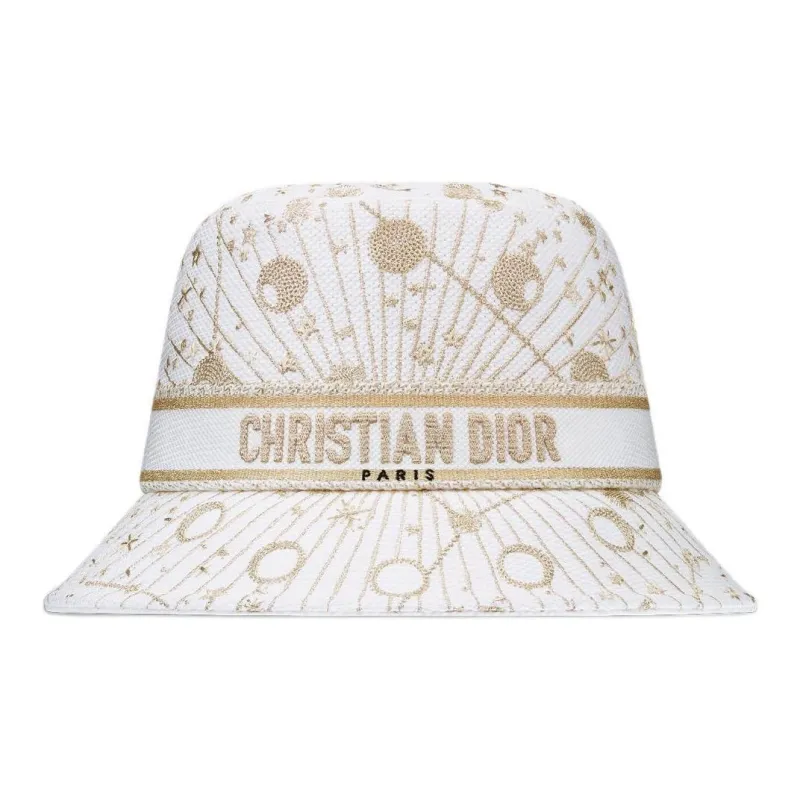DIOR Cotton Bucket Hats Unisex White-1
