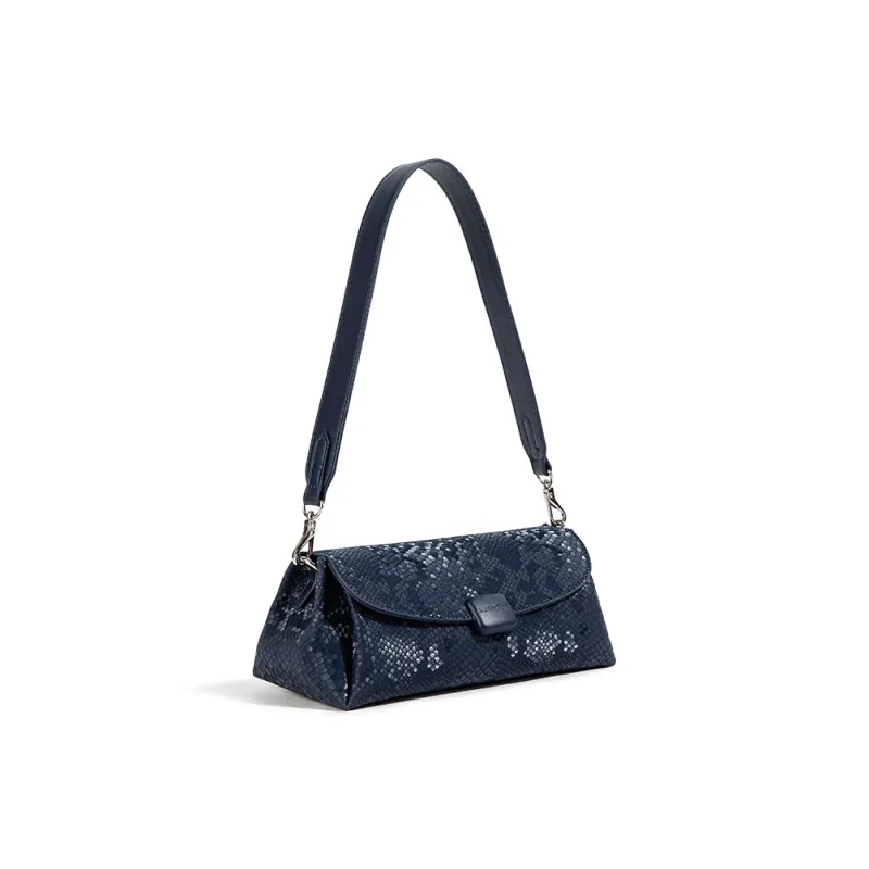 CentarlKatty Polyurethane Shoulder Bag Women's Snake Scale Blue-1
