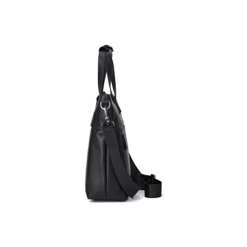 ROBERTA DI CAMERINO Cow Leather With Synthetic Leather Briefcase Medium Size Men's Black-3