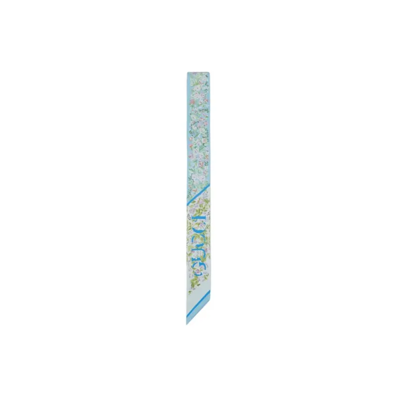 GUCCI Silk Silk Scarves Women's Light Blue-1