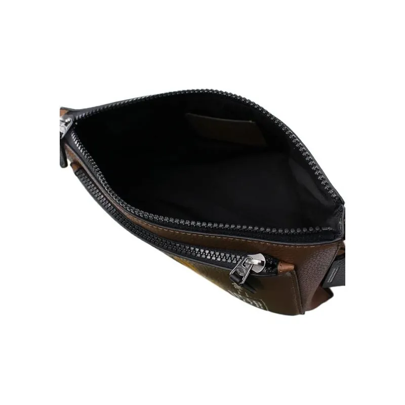 COACH Jean Michel Basquiat Collaboration Holden Leather Shoulder Bag, Crossbody Bag Men's Brown-4