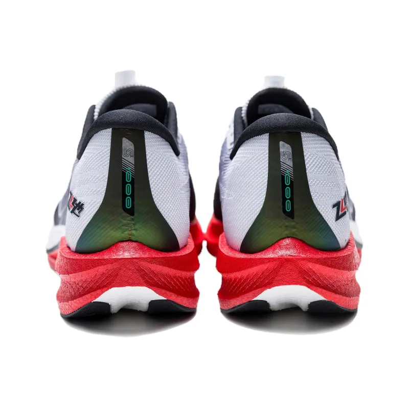 Erke Cushioning Rebound Low-Top Qi Technology Casual Running Shoes Men's Black White Red-4