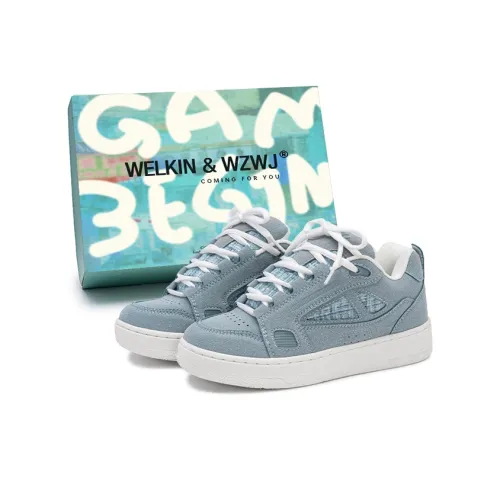 WELKIN&WZWJ Gift Box Set Slip-Resistant Height Increasing Low-Top Skateboard Shoes Unisex Fragrance Blue