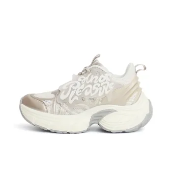 PAIN OR PLEASURE Abrasion Resistant Low Top Chunky Sneakers Unisex Champagne