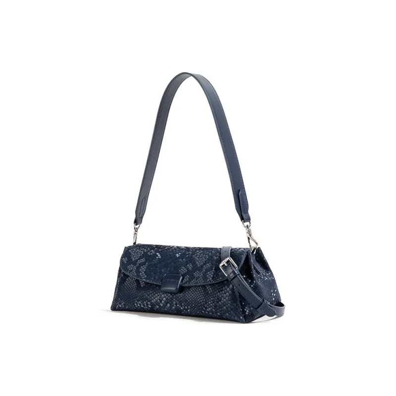 CentarlKatty Polyurethane Shoulder Bag Women's Snake Scale Blue-2