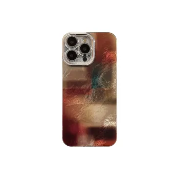 QIZHENG ABS+PC Material Dyeing Vintage Patchwork Phone Case Compatible With Apple 16 Pro Max/15/14/13/12/11