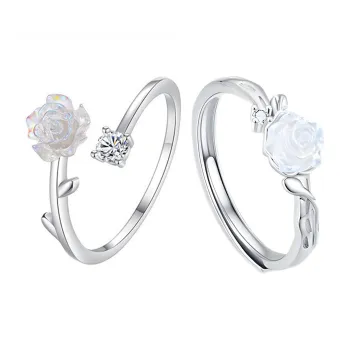 CLARKIA FLOWER S999 Fine Silver Rings Women's