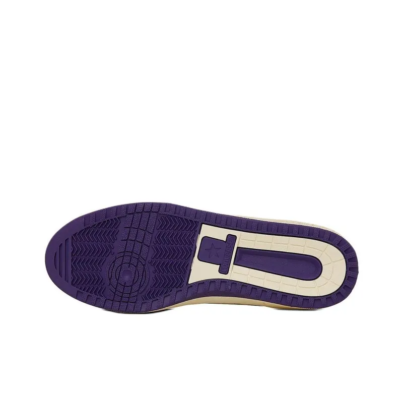 Converse Weapon Anti-Slip Wear-Resistant Low-Top Skateboard Shoes Unisex Beige White Purple-5